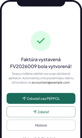 Formulár s podrobnosťami faktúry v mobilnej aplikácii Doclaris